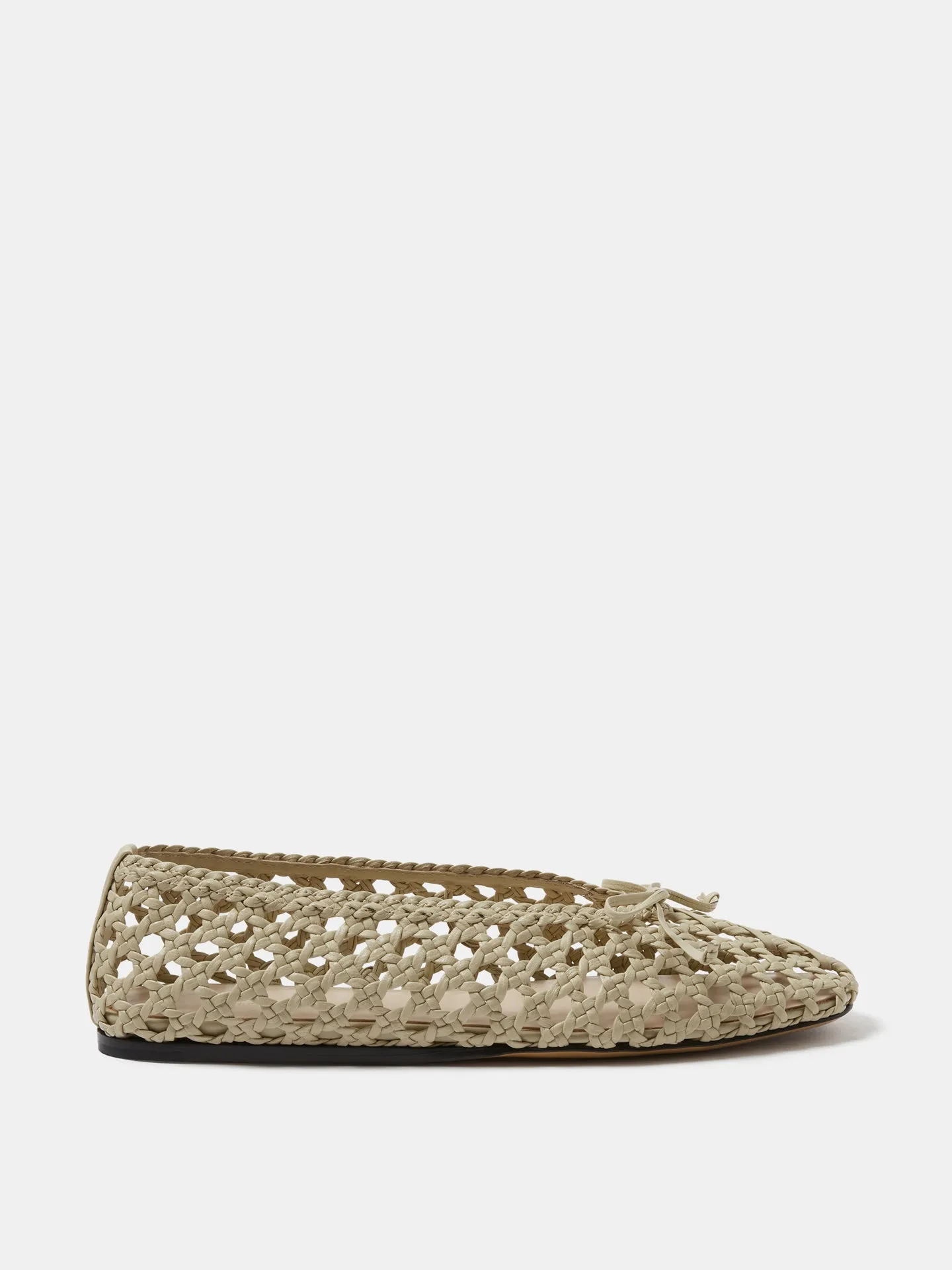 Regency Slipper / Ecru Woven Leather sold by Le Monde Beryl