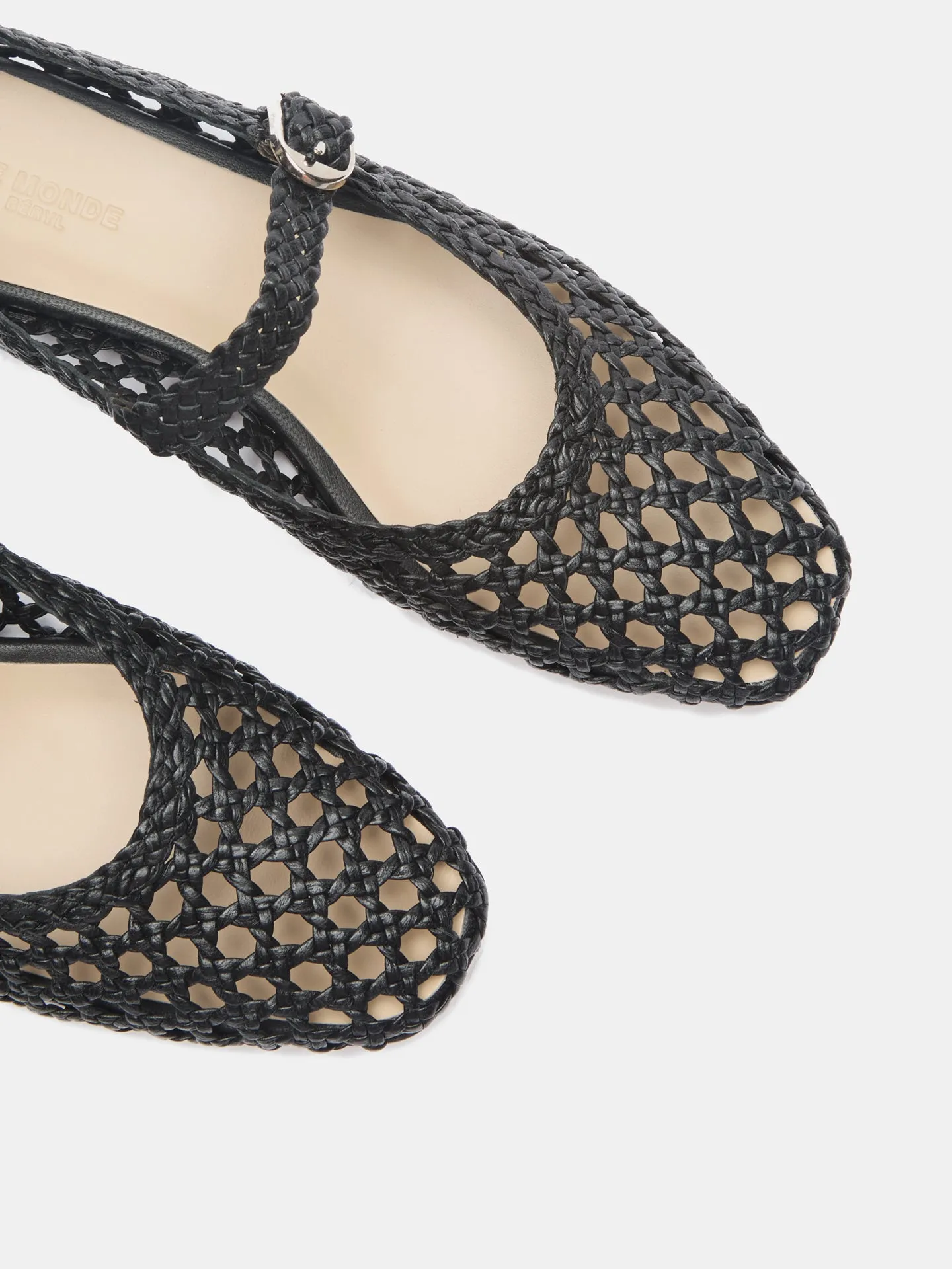Mary Jane / Black Woven Leather sold by Le Monde Beryl product image thumbnail 4