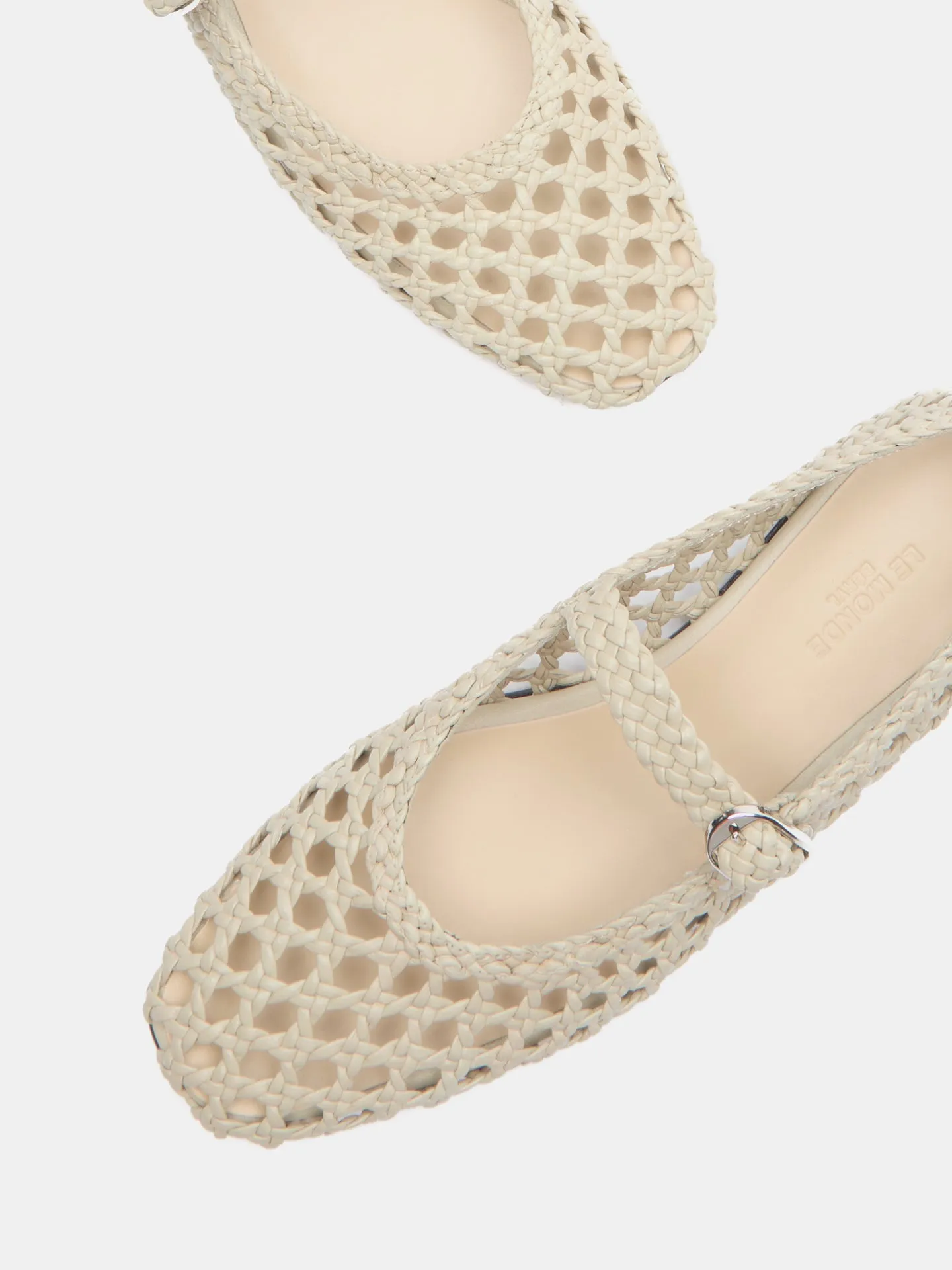 Mary Jane / Ecru Woven Leather sold by Le Monde Beryl product image thumbnail 4