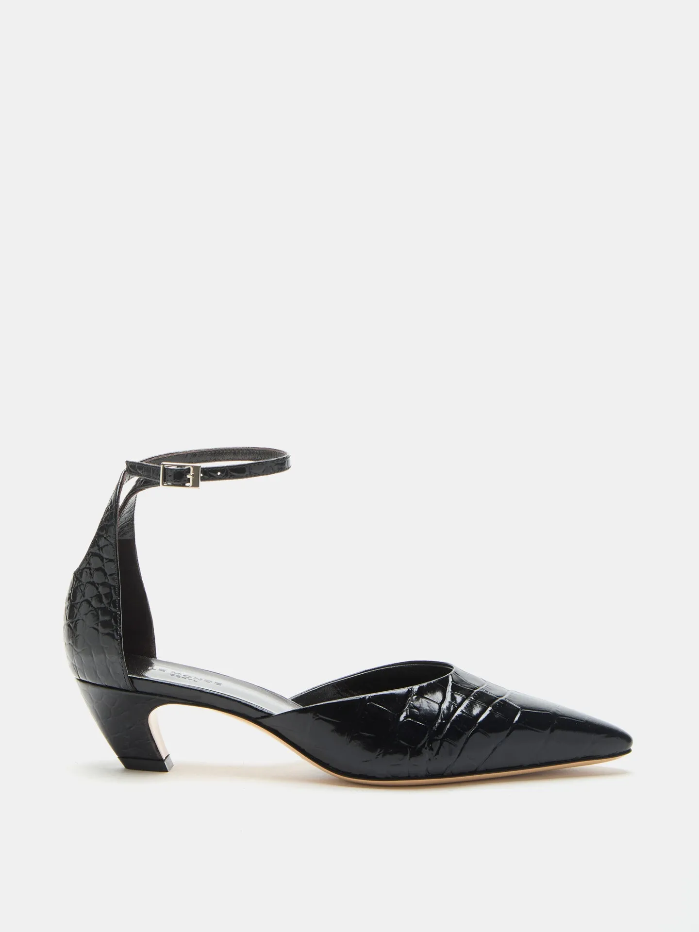 Victoria Kitten / Coco Black Leather Croc Effect sold by Le Monde Beryl