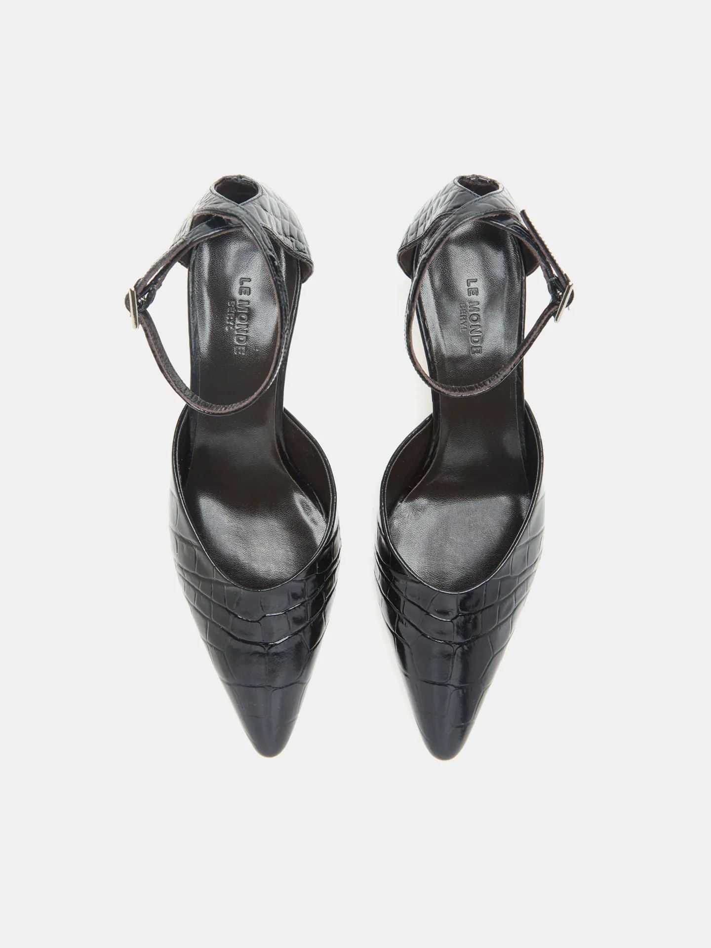 Victoria Kitten / Coco Black Leather Croc Effect sold by Le Monde Beryl product image thumbnail 3