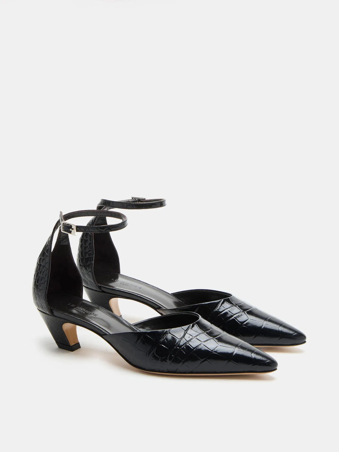 Victoria Kitten / Coco Black Leather Croc Effect sold by Le Monde Beryl product image thumbnail 2