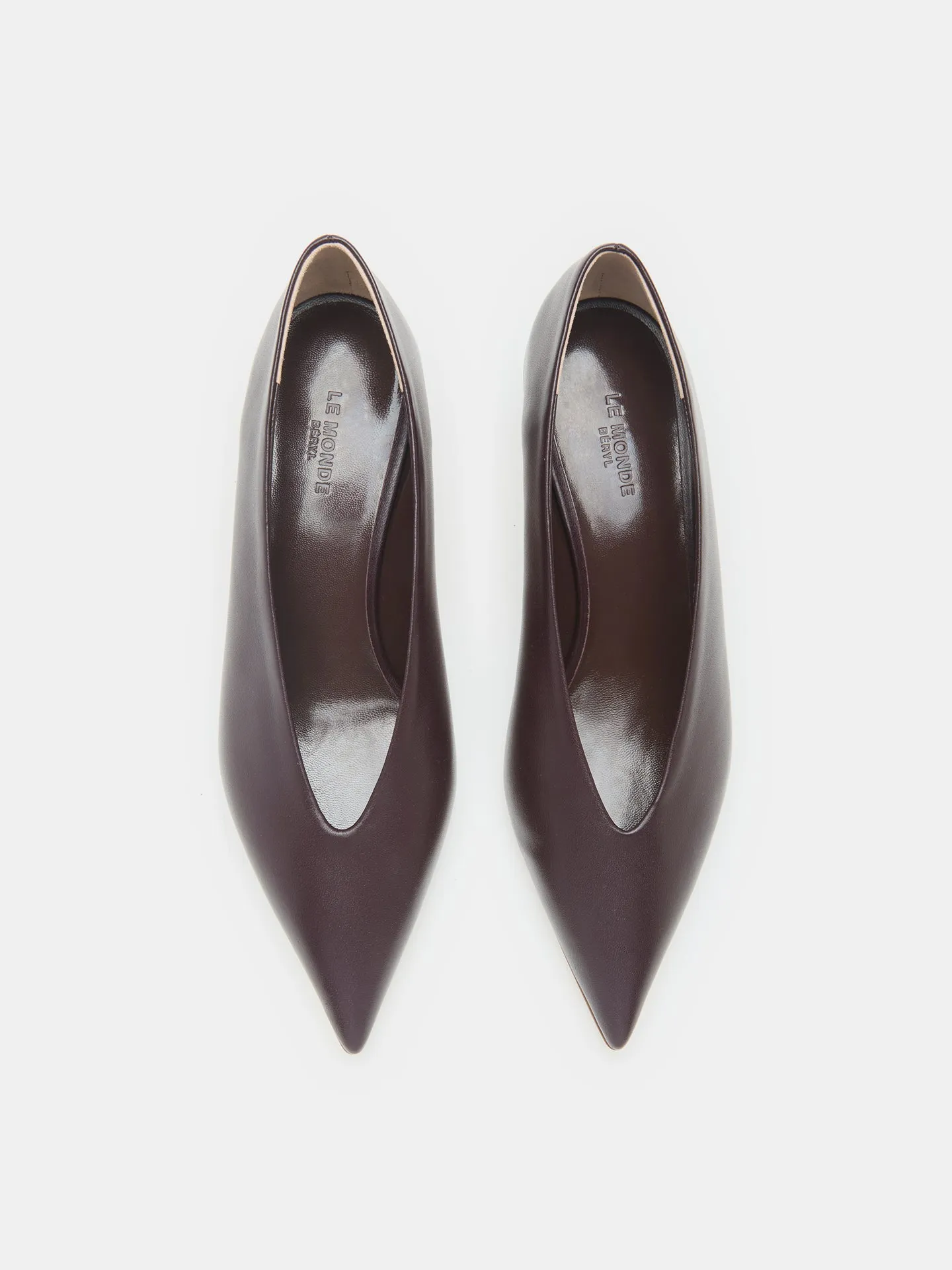 Babouche Kitten/ Plum Leather sold by Le Monde Beryl product image thumbnail 3