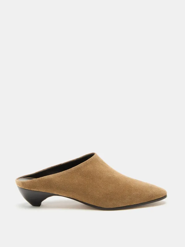 Allegra Mule / Taupe Suede sold by Le Monde Beryl