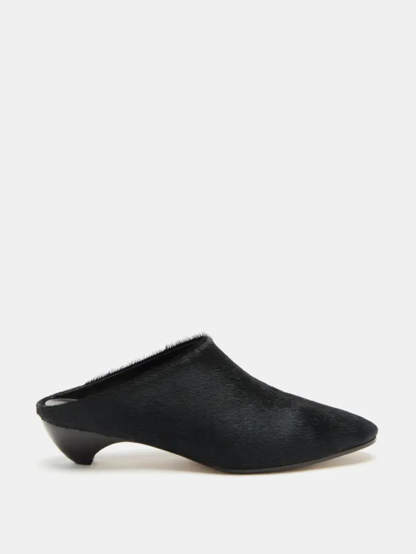 Allegra Mule / Black Calf Hair sold by Le Monde Beryl
