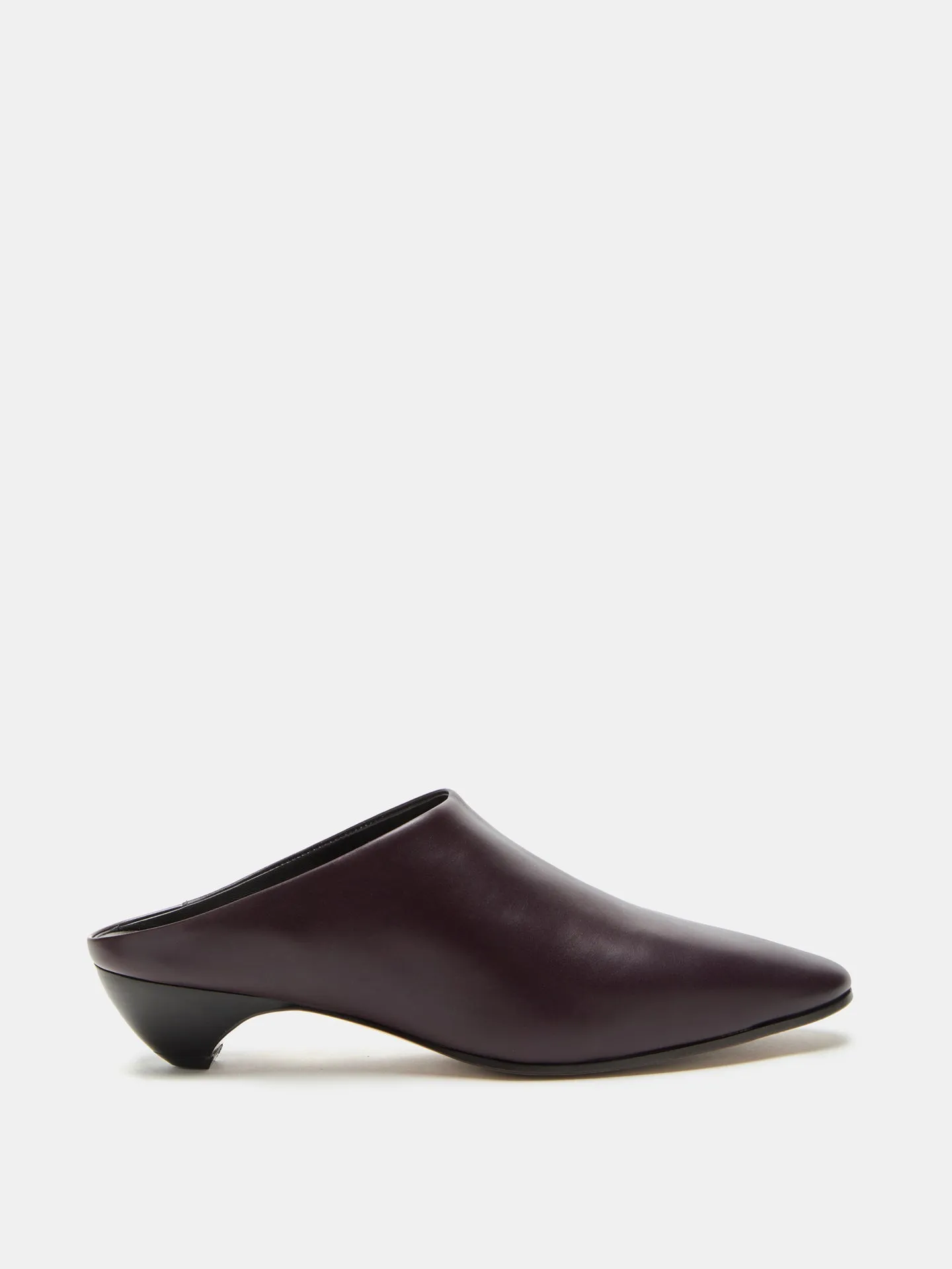 Allegra Mule / Plum Leather sold by Le Monde Beryl