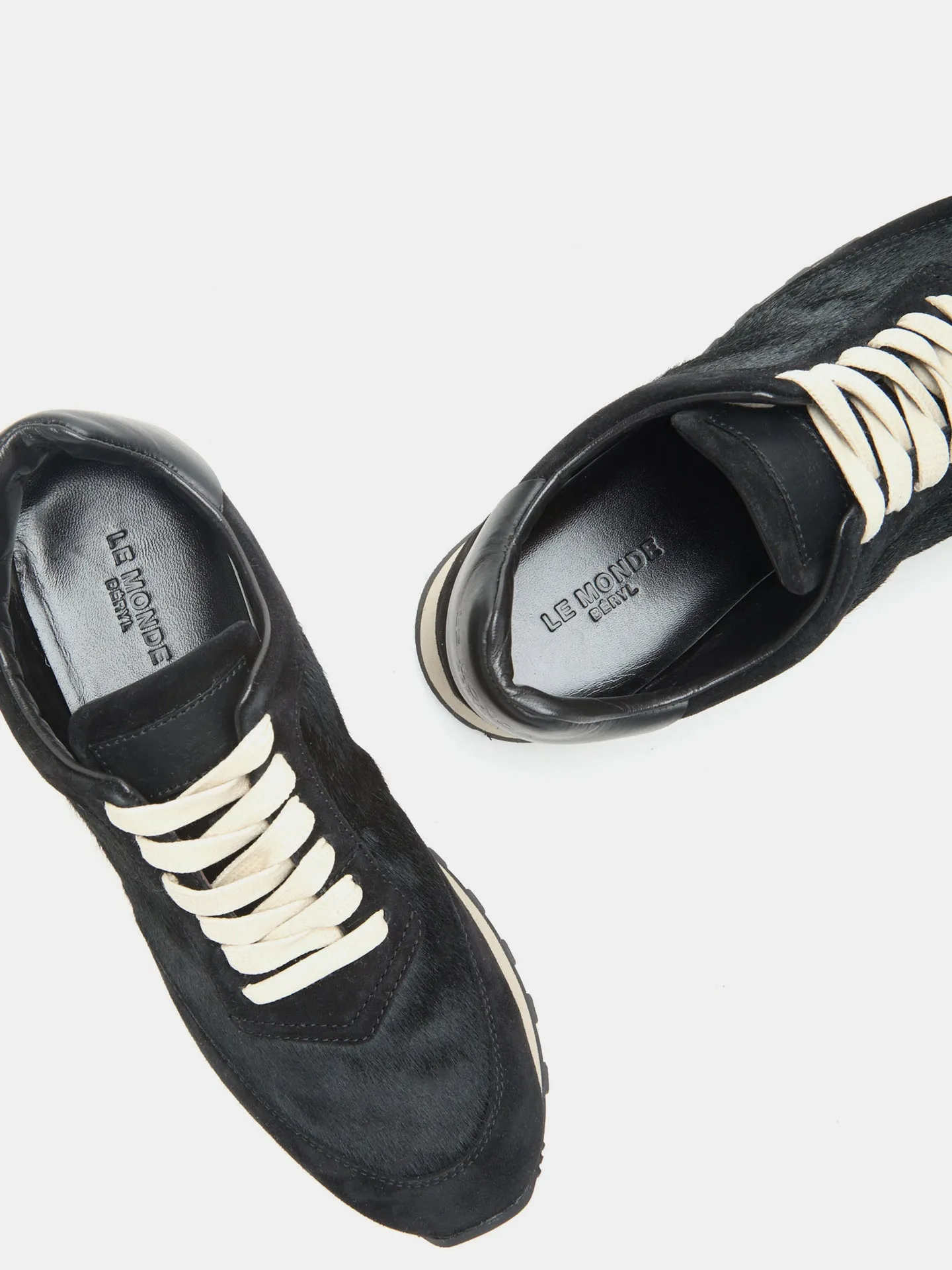 Slim Runner / Black Calf Hair sold by Le Monde Beryl product image thumbnail 4