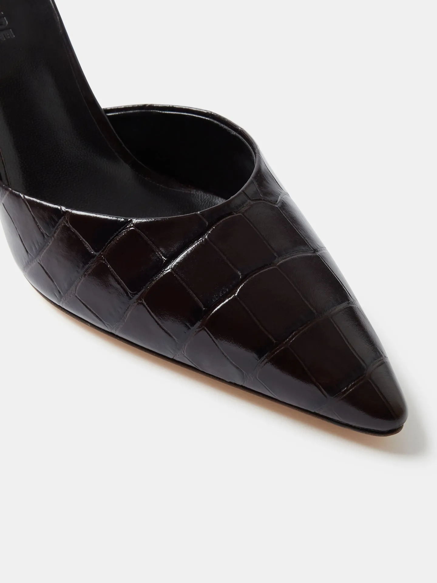 Victoria Pump / Coco Brown Leather Croc Effect sold by Le Monde Beryl product image thumbnail 4