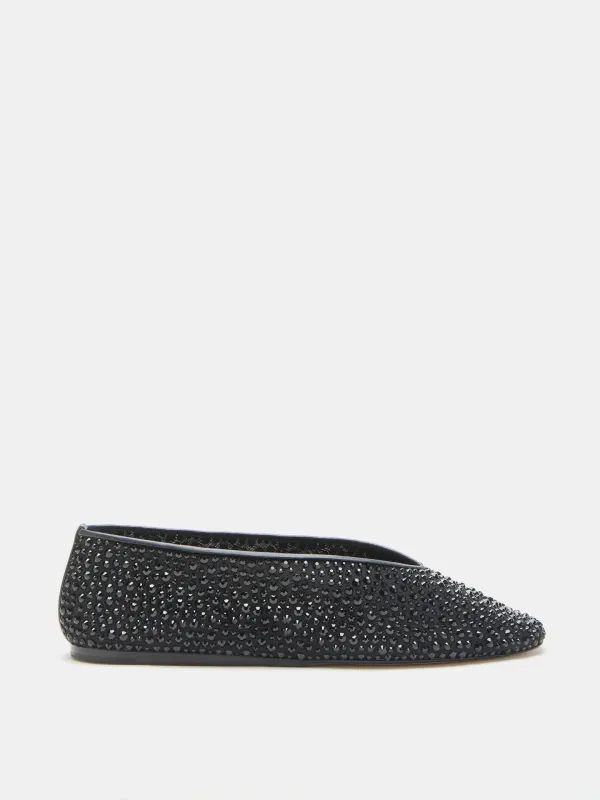 Luna Slipper / Black Mesh Crystal sold by Le Monde Beryl
