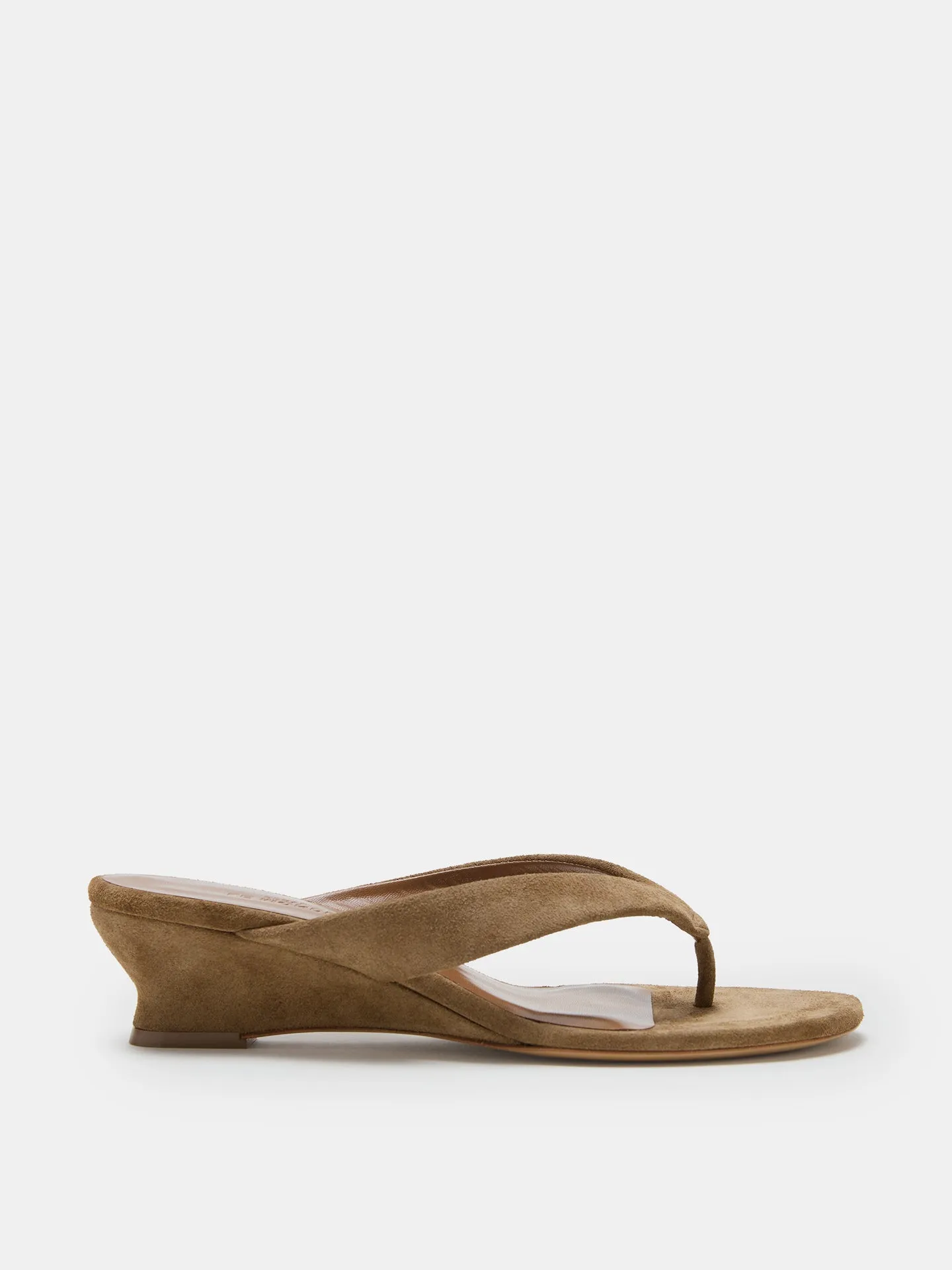 Micro Wedge Thong / Taupe Suede sold by Le Monde Beryl