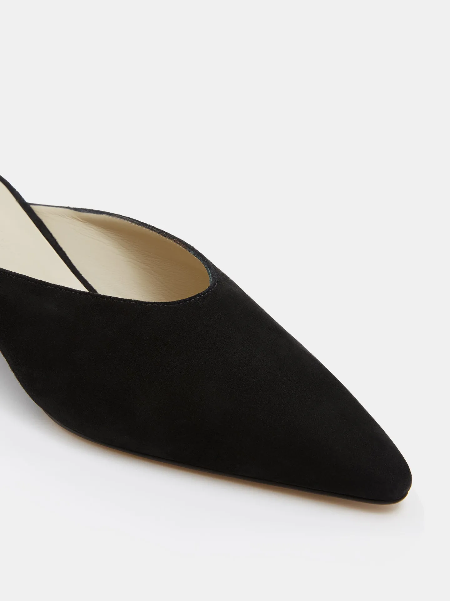Victoria Micro Wedge Mule / Black Suede sold by Le Monde Beryl product image thumbnail 4