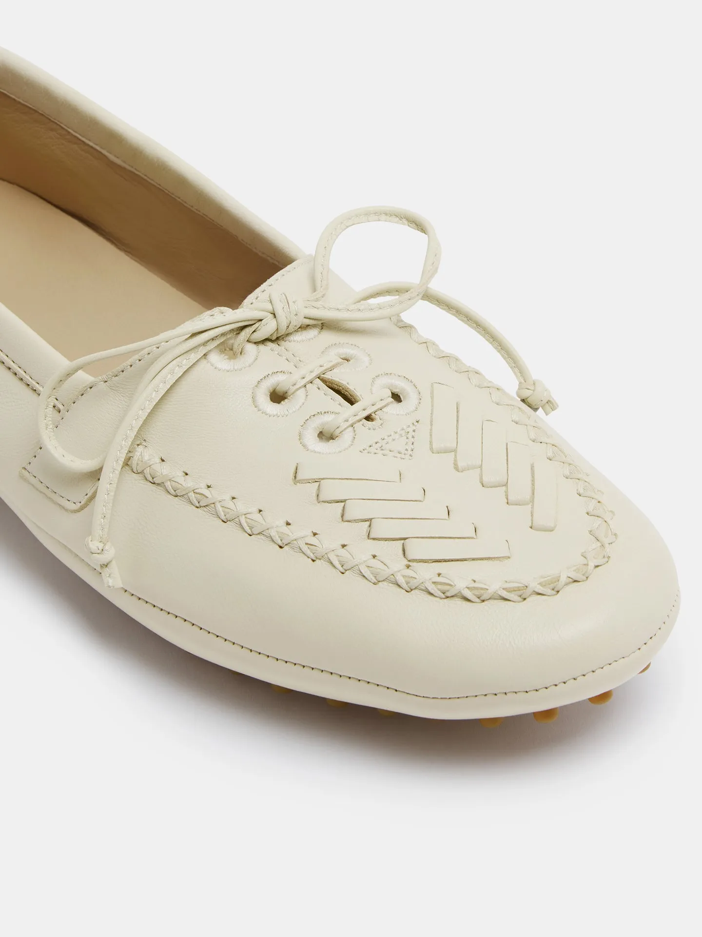 Driver Moccasin / Ecru Leather Embroidered sold by Le Monde Beryl product image thumbnail 4