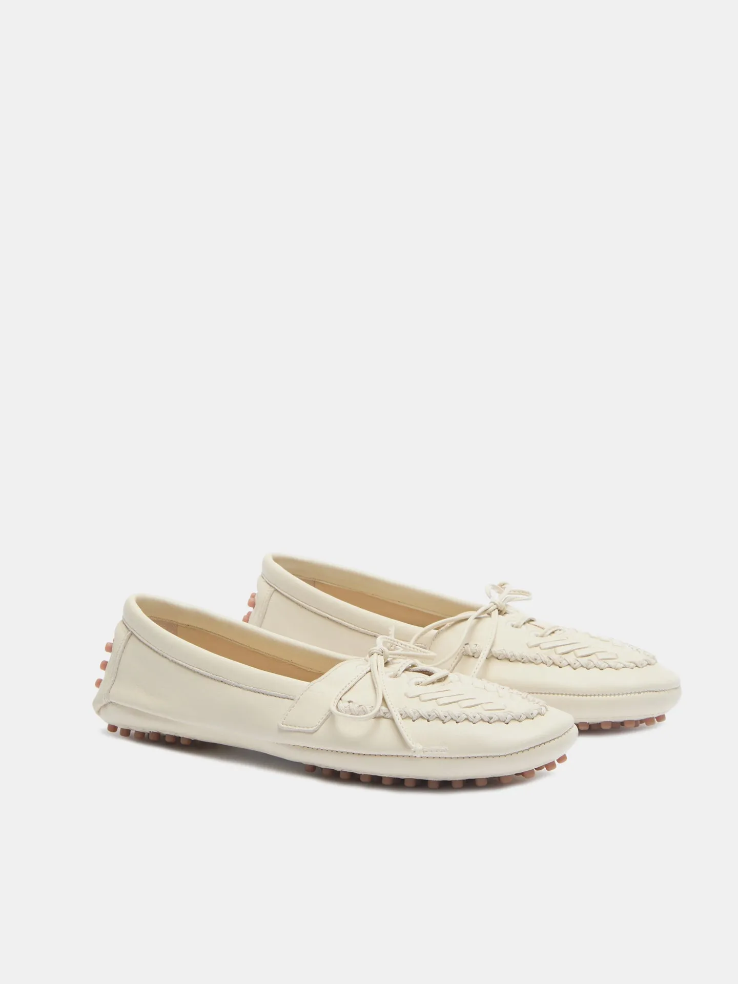 Driver Moccasin / Ecru Leather Embroidered sold by Le Monde Beryl product image thumbnail 2