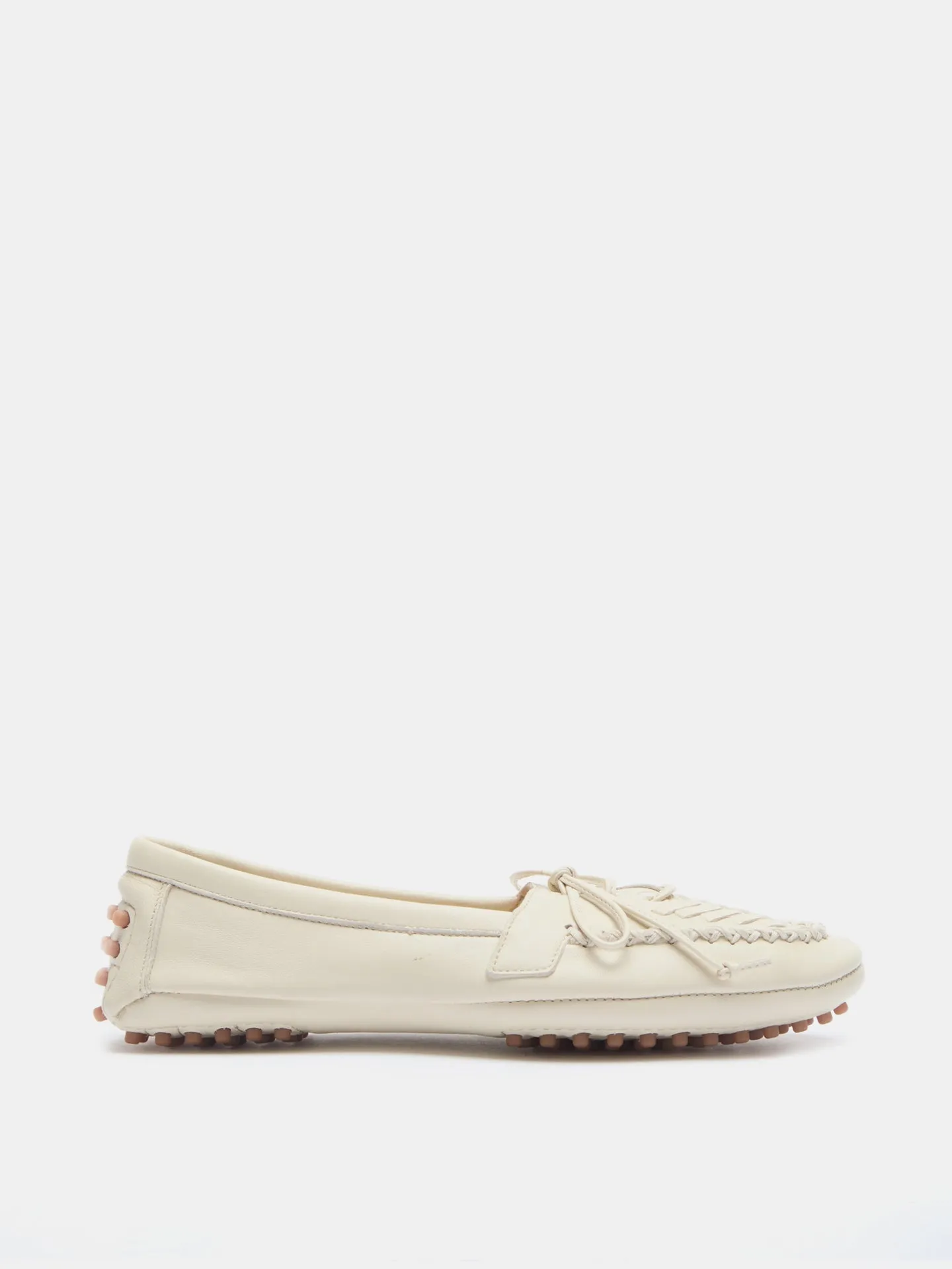 Driver Moccasin / Ecru Leather Embroidered sold by Le Monde Beryl