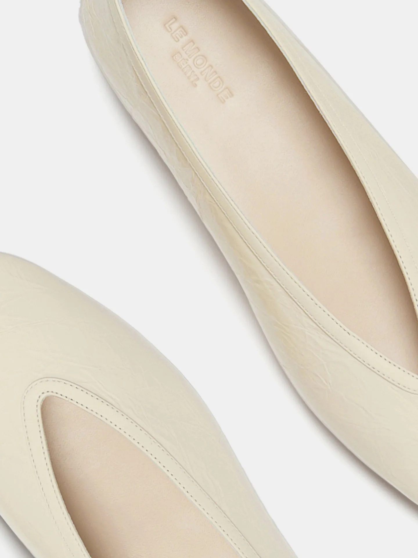 Luna Slipper / Ecru Naplack Leather sold by Le Monde Beryl product image thumbnail 5