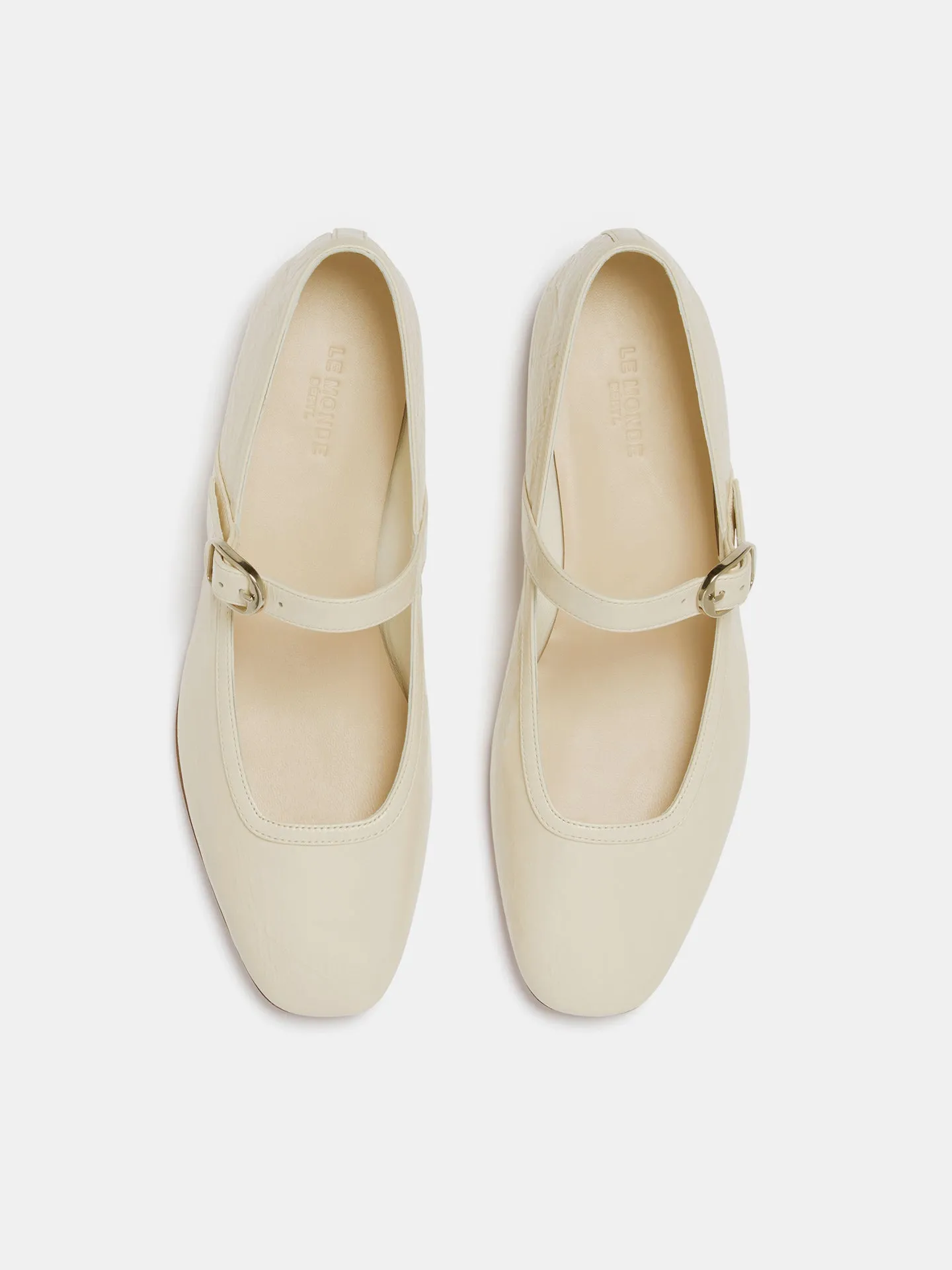 Ballet Mary Jane / Ecru Naplack Leather sold by Le Monde Beryl product image thumbnail 3