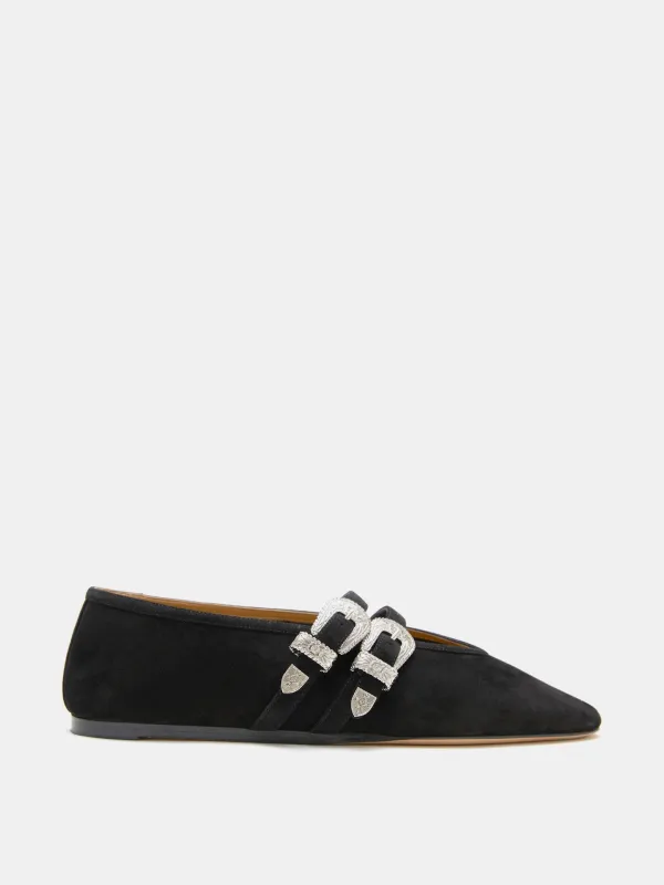 Ballet Claudia Slipper / Black Suede sold by Le Monde Beryl