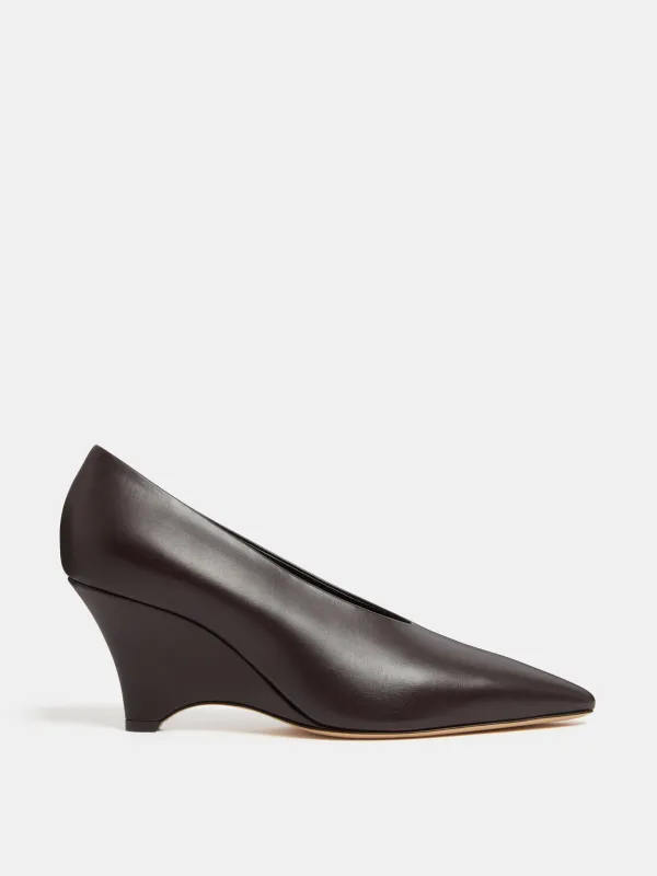 Victoria Decolette Wedge / Plum Leather made by Le Monde Beryl