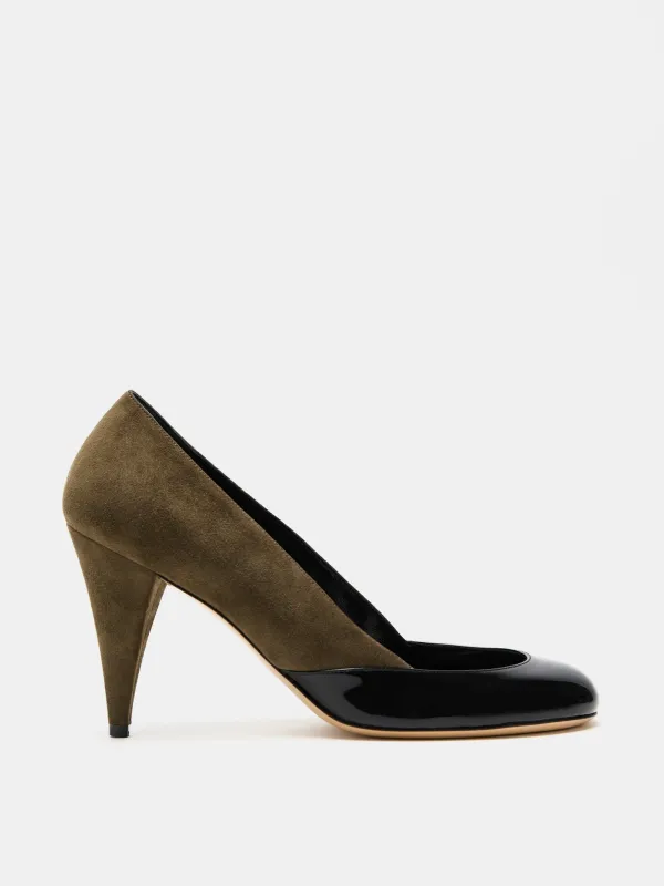 Kim Sion Sable Pump / Khaki Black Suede sold by Le Monde Beryl