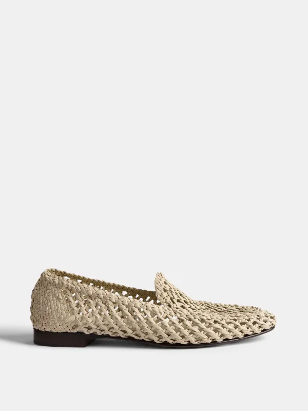 Soft Loafer Knotted / Ecru Leather made by Le Monde Beryl