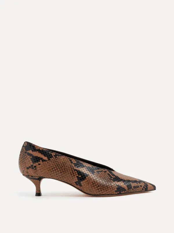 Babouche Kitten / Fango Leather Snake Effect made by Le Monde Beryl