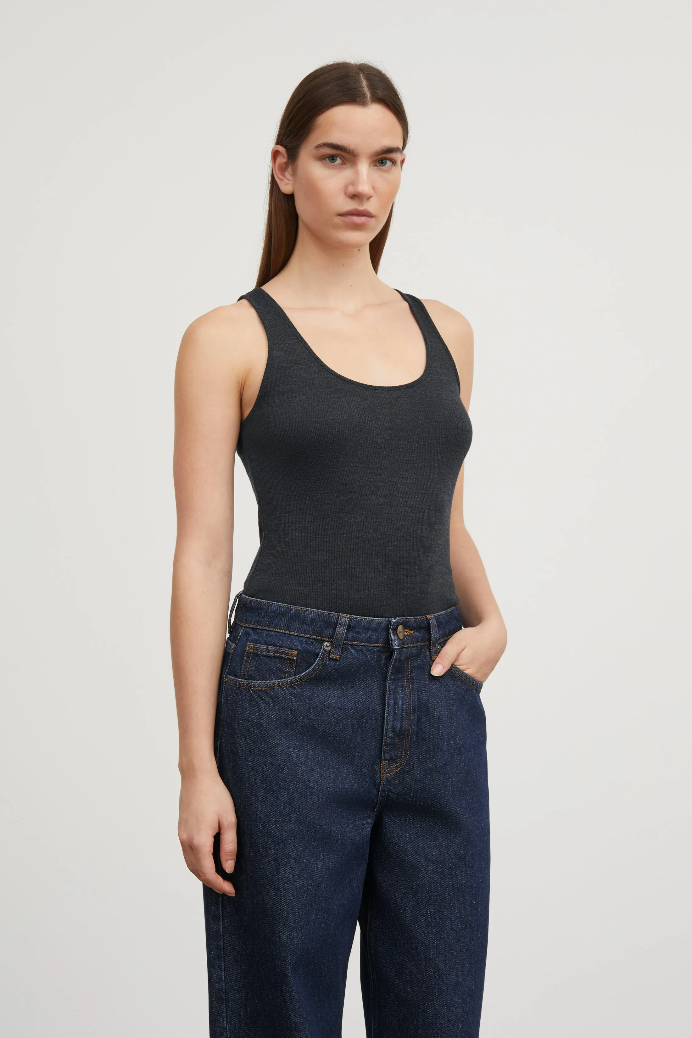 Amy top - Dark Grey Melange sold by Skall Studio product image thumbnail 2