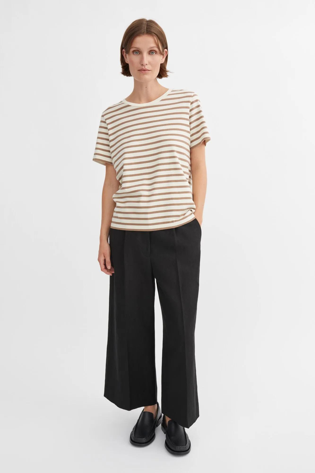 Loui regular tee - Light brown/White stripe sold by Skall Studio product image thumbnail 3
