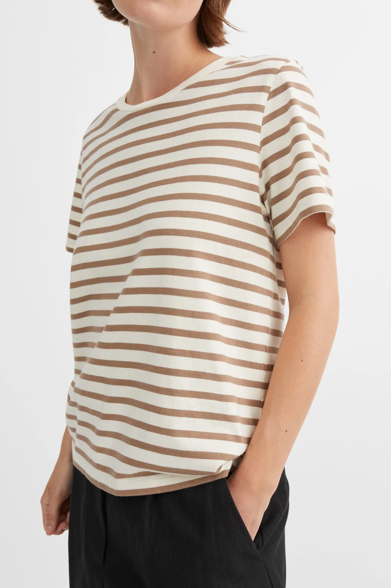 Loui regular tee - Light brown/White stripe sold by Skall Studio product image thumbnail 2