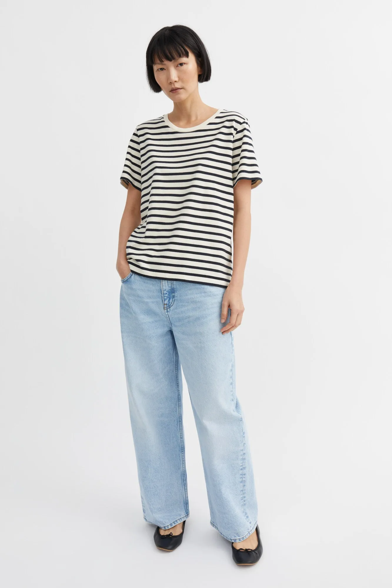 Loui regular tee - Dark navy/White stripe sold by Skall Studio product image thumbnail 3