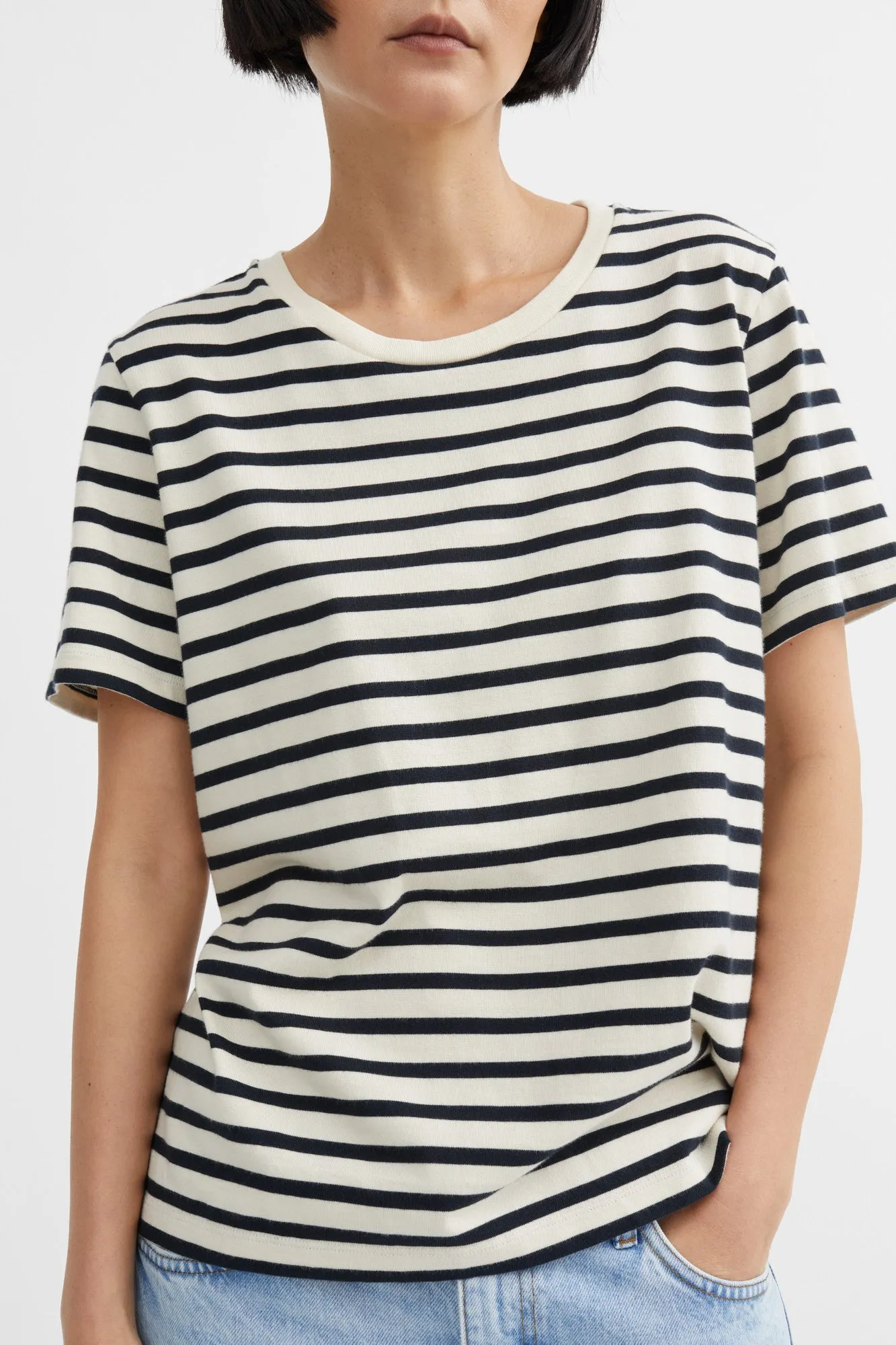 Loui regular tee - Dark navy/White stripe sold by Skall Studio product image thumbnail 2