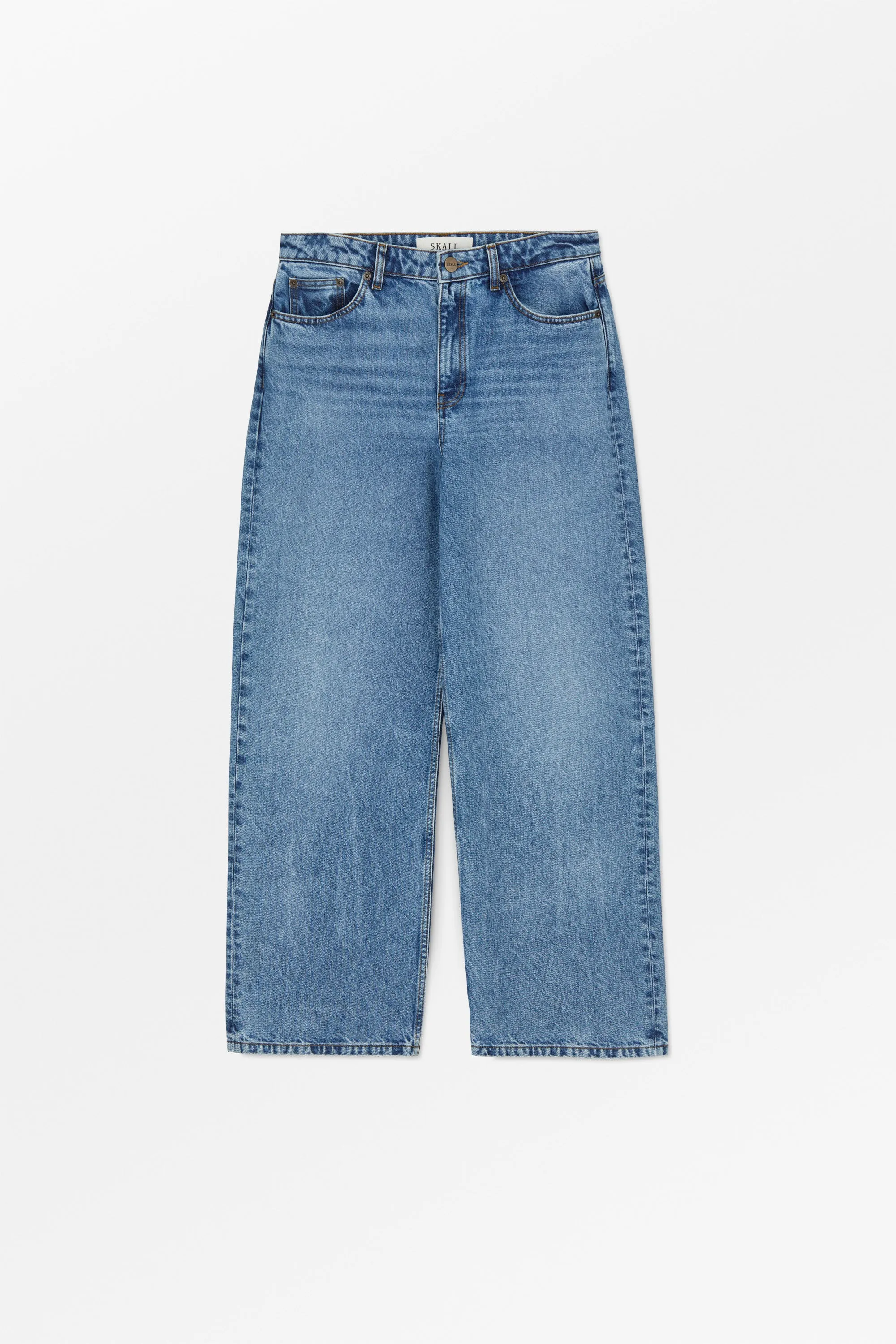 Willow wide jeans - Worn mid blue sold by Skall Studio