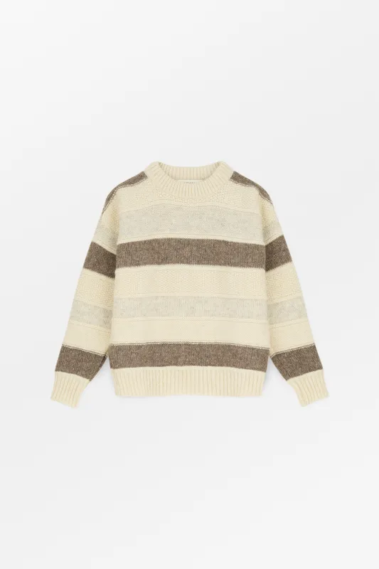 Olga jumper - Off white/Sand/Light brown made by Skall Studio