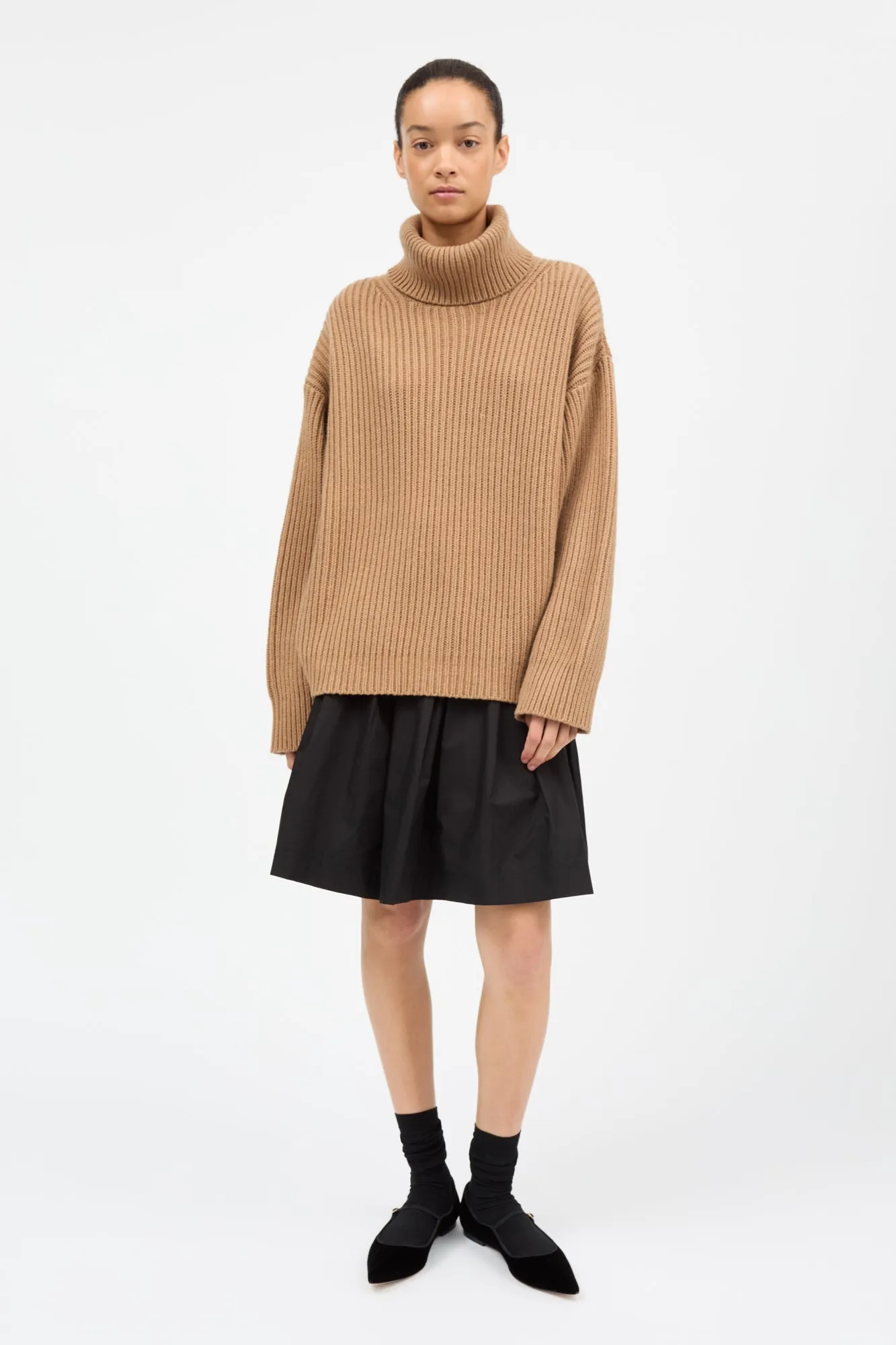 Diana T-neck jumper - Camel sold by Skall Studio product image thumbnail 3