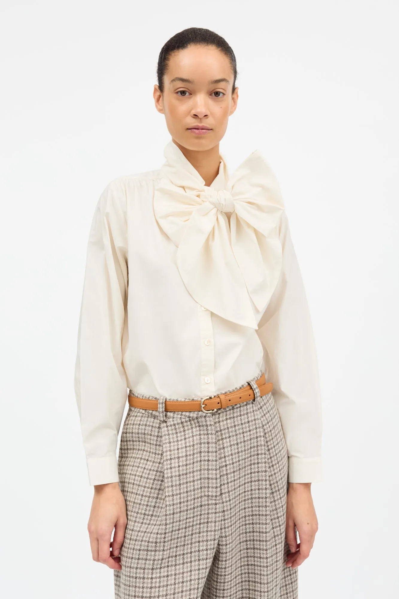 Lady bow shirt - Ivory sold by Skall Studio product image thumbnail 2