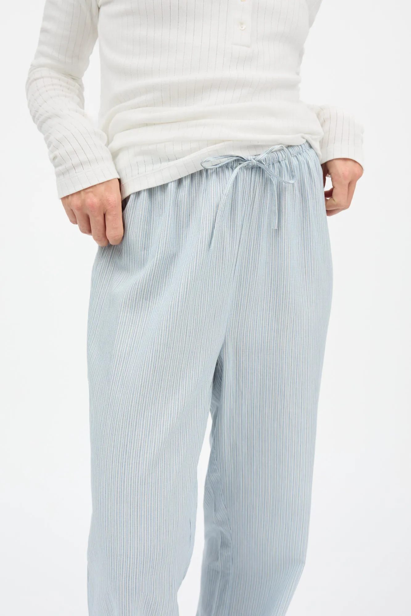 Aude pants - Tiny blue stripe sold by Skall Studio product image thumbnail 3
