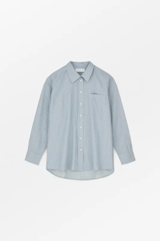 Nico shirt - Tiny blue stripe made by Skall Studio