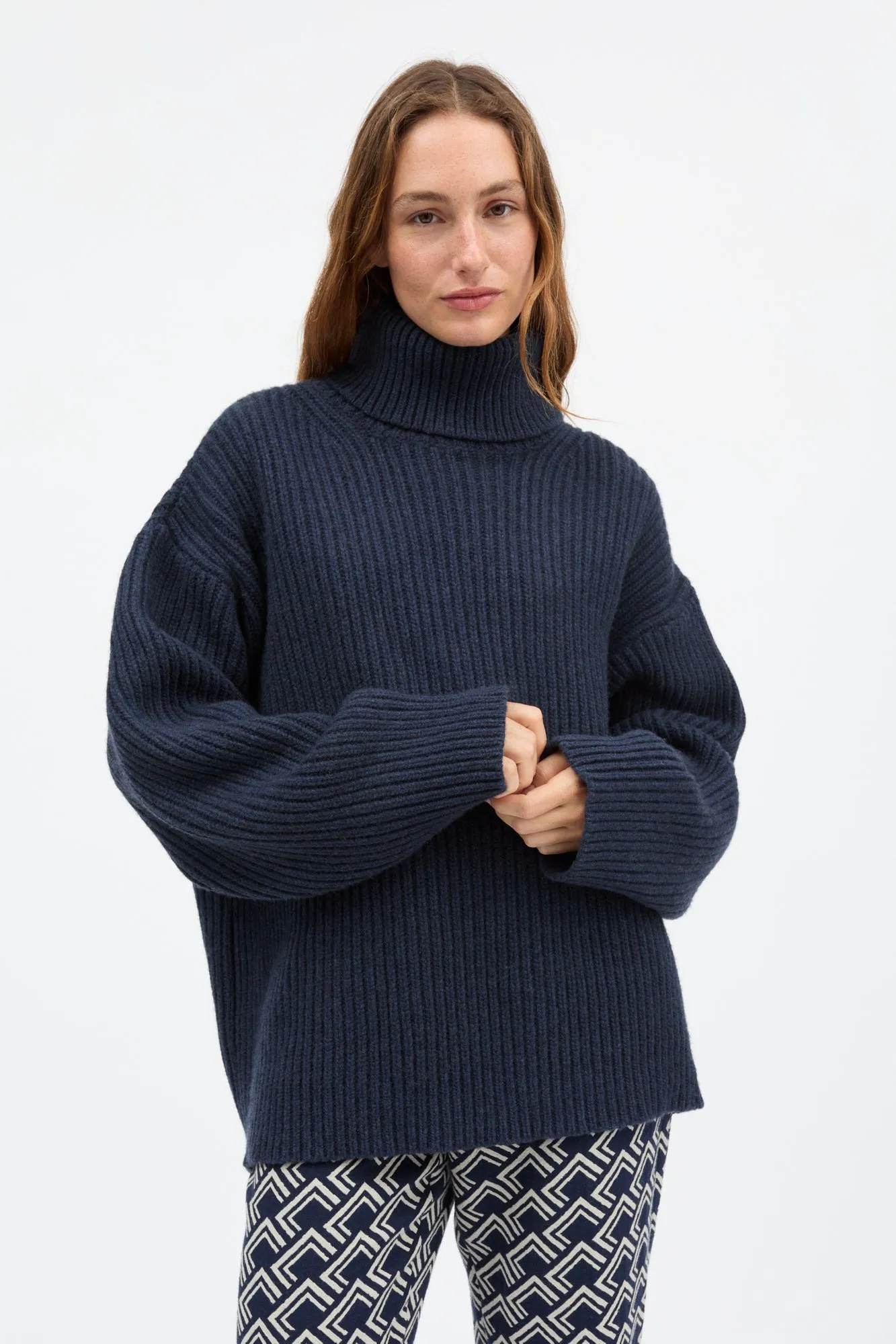 Diana T-neck jumper - Navy sold by Skall Studio product image thumbnail 2