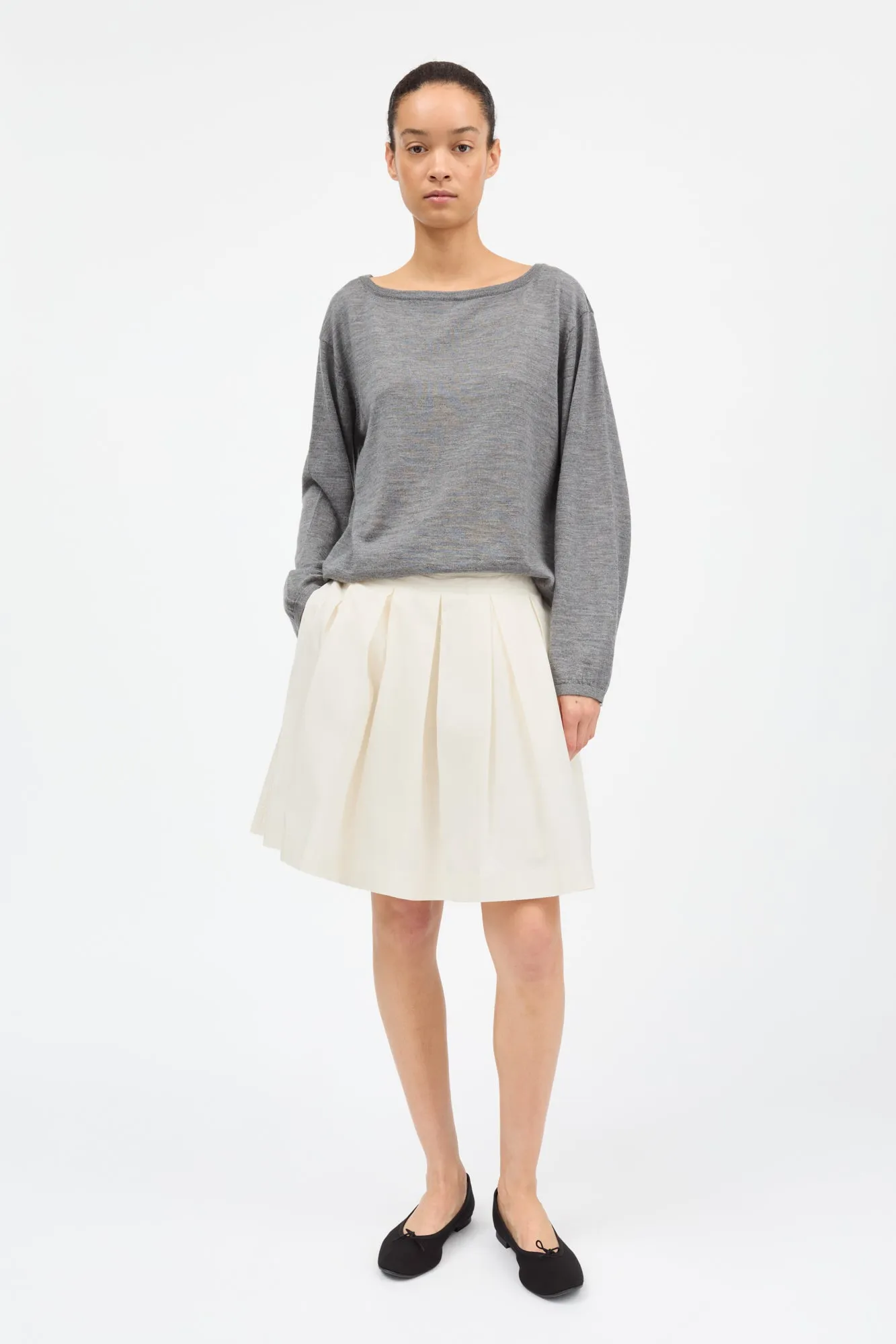 Amethyst boatneck blouse - Grey melange sold by Skall Studio product image thumbnail 3