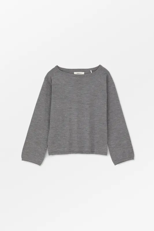 Amethyst boatneck blouse - Grey melange sold by Skall Studio