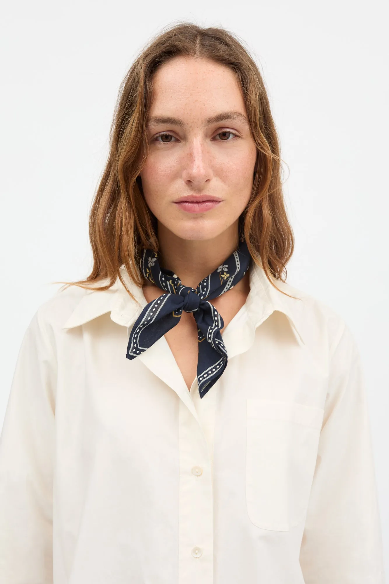 Skall floral scarf 55x55 - Navy sold by Skall Studio product image thumbnail 2