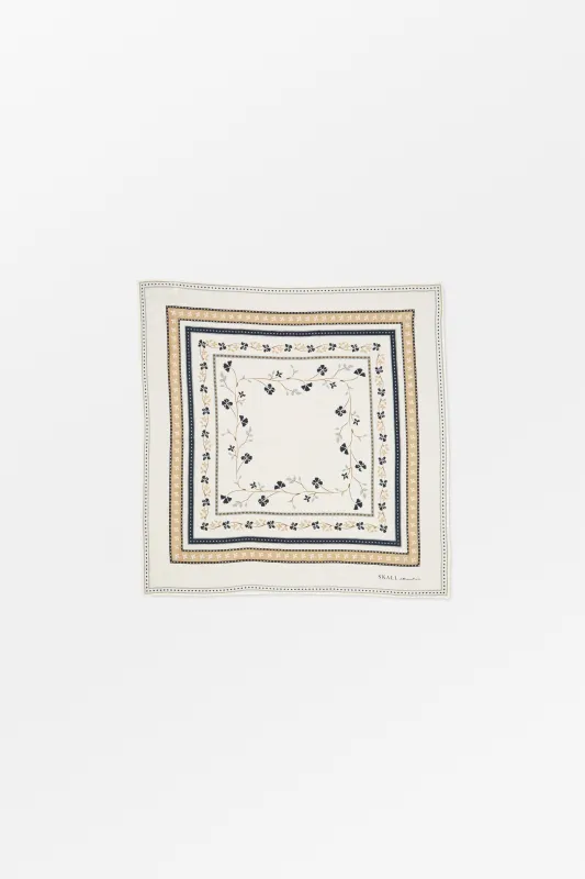 Skall floral scarf 55x55 - Ivory made by Skall Studio