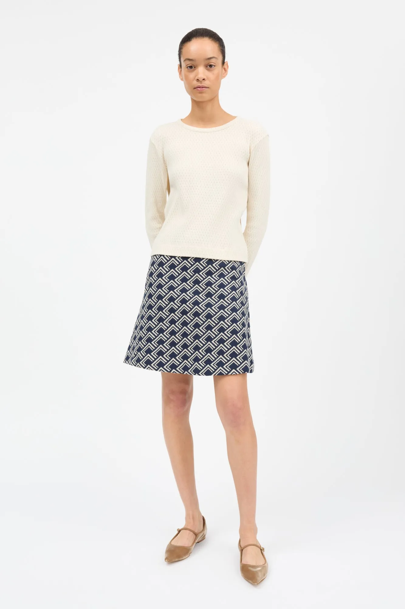 Paula skirt - Navy/Beige sold by Skall Studio product image thumbnail 2