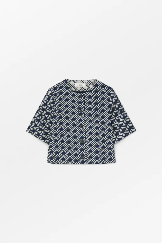 Hill blouse - Navy/Beige made by Skall Studio