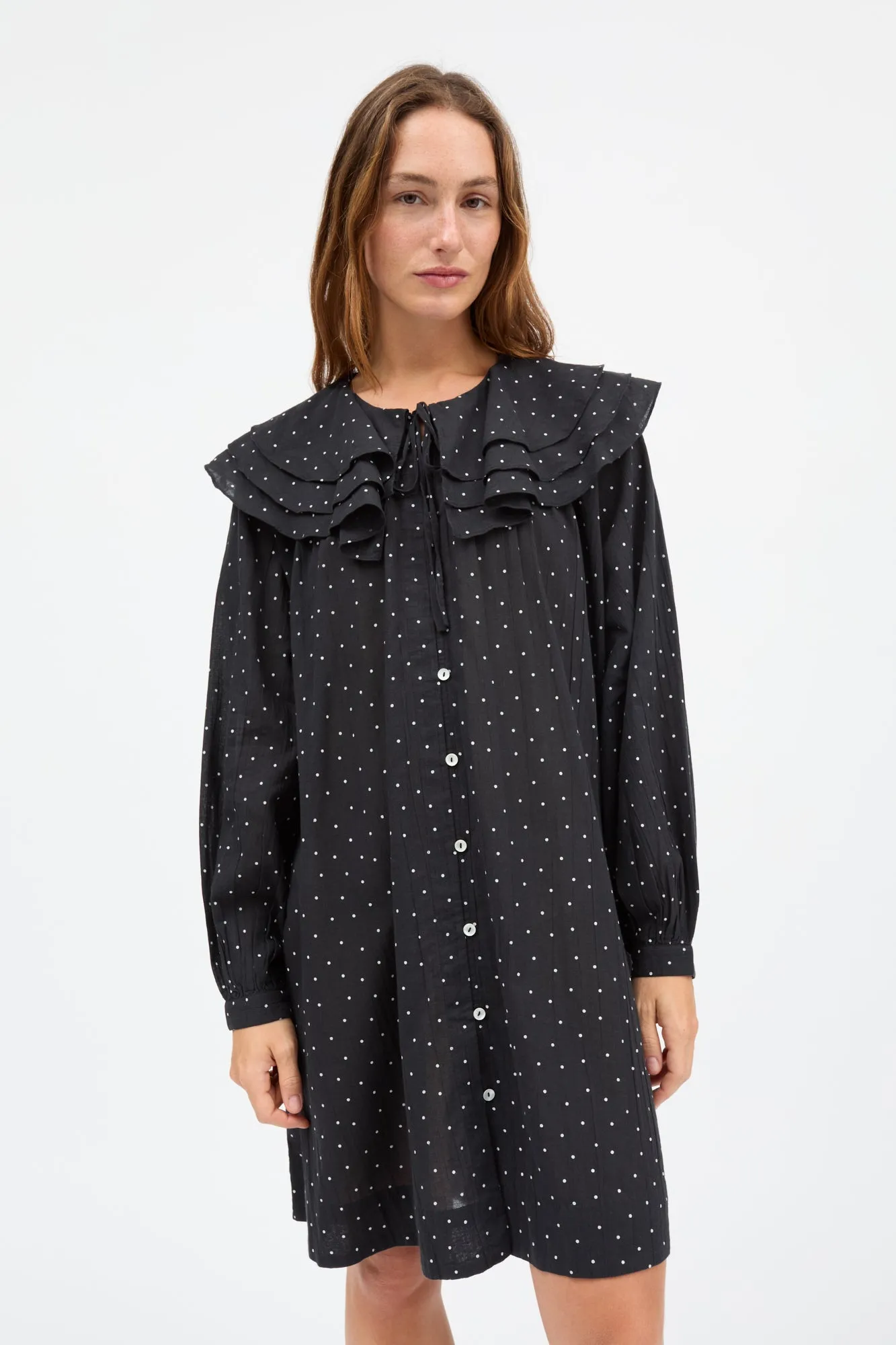 Lilou dress - Black/White dot sold by Skall Studio product image thumbnail 3