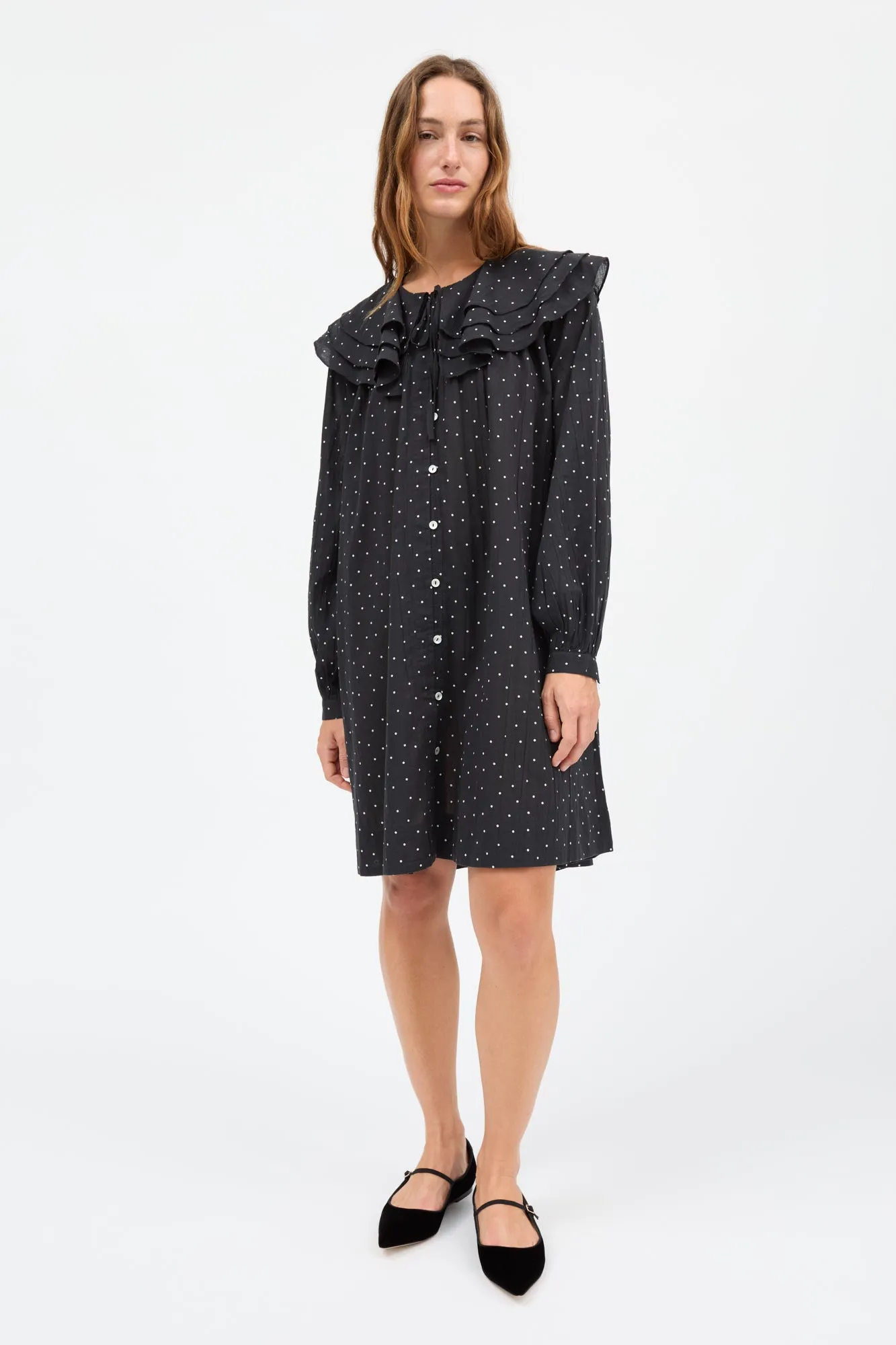 Lilou dress - Black/White dot sold by Skall Studio product image thumbnail 2