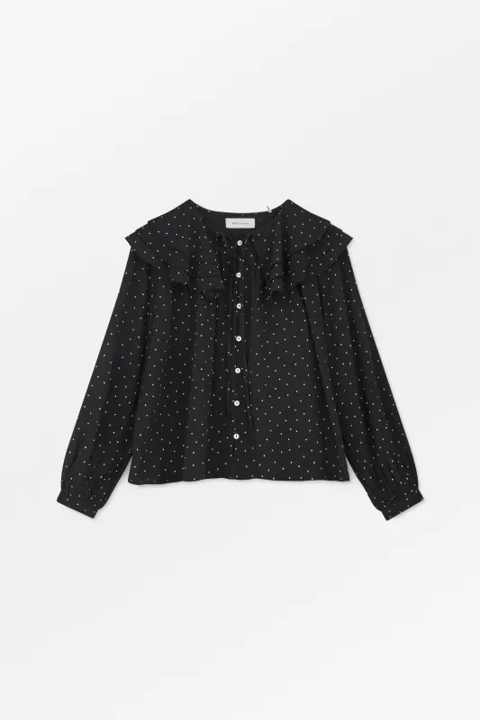 Lilou shirt - Black/White dot sold by Skall Studio