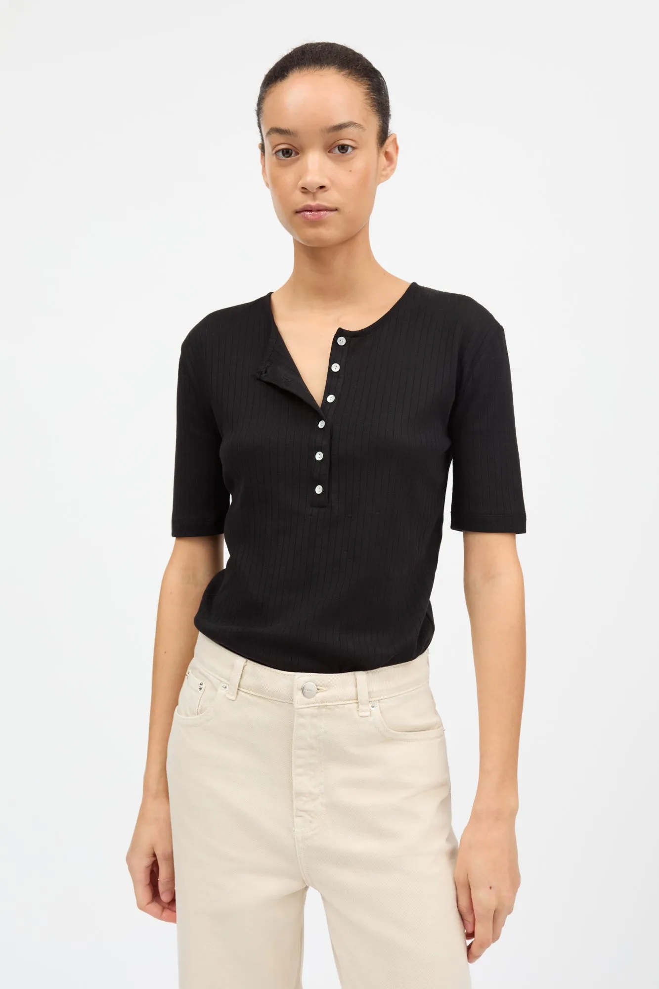 Liv henley tee - Black sold by Skall Studio product image thumbnail 2