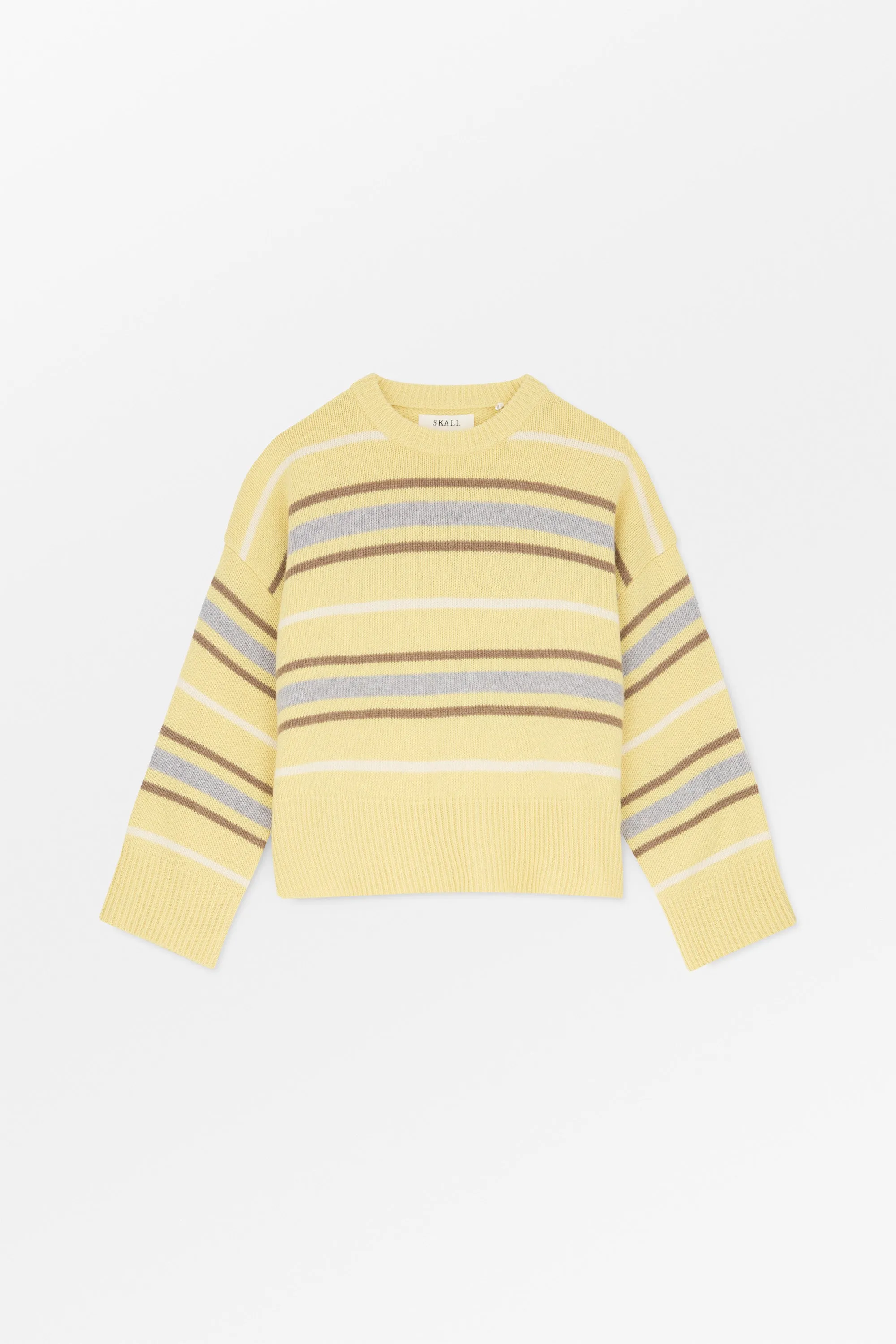 Cannes Jumper - Yellow/Grey stripe sold by Skall Studio
