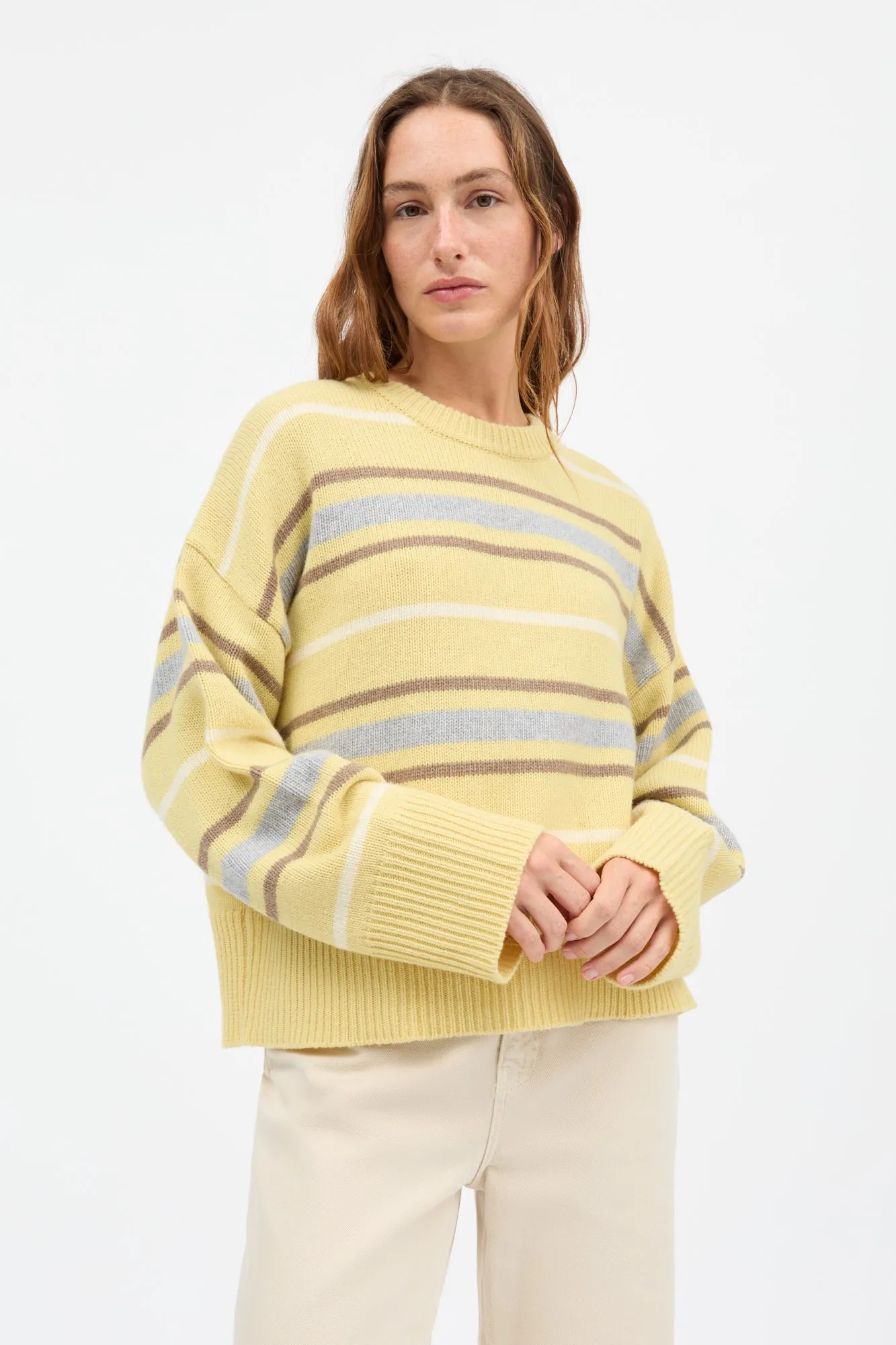 Cannes Jumper - Yellow/Grey stripe sold by Skall Studio product image thumbnail 2