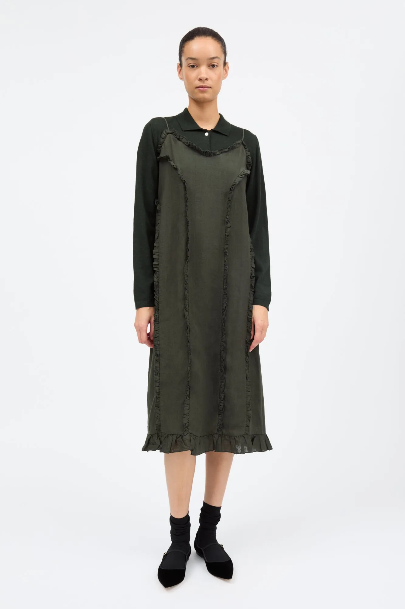 Madeleine dress - Dark pine sold by Skall Studio product image thumbnail 2